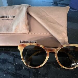 Burberry Tortoiseshell Round Sunglasses with Dark Lenses, case & cleaning cloth